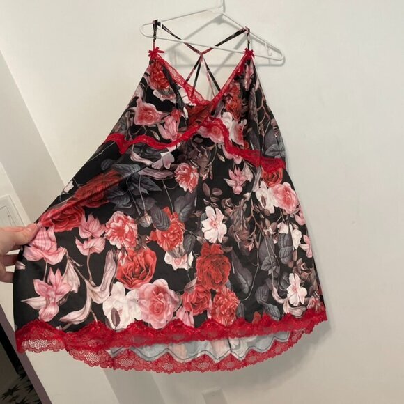 CACIQUE LANE BRYANT Plus Size Rose Bloom Floral Print / Lace Chemise Lingerie 4X - Picture 10 of 16